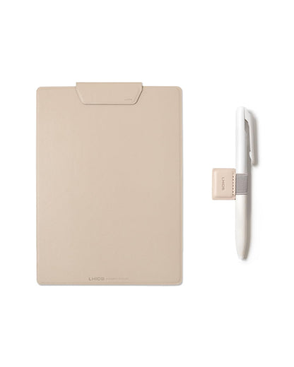 LHiDS Magnetic Clipboard – Slim Leather Writing Board with Detachable Pen Holder, Professional Magnetic Clipboards for Office, (A4 Letter Size, 9x12.5) (Apricot, A4 Letter)