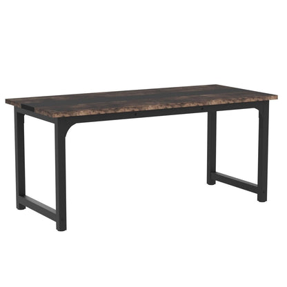 Tribesigns 70.8”Executive Desk, Large Office Computer Desk with Thicken Frame, Modern Simple Workstation Business Furniture for Home Office, Vintage Brown/Black