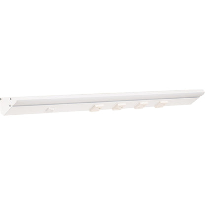 Task Lighting 24-1/2" High Output Direct Voltage Series Lighted Power Strip, Single-White, 800 Lumens/Fixture, White Finish, White Receptacles, Soft White 3000K