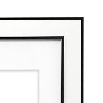 Isaac Jacobs 11x14 (Matted 8x10) White w/Black (Vertical & Horizontal) Double Border Picture Frame, Wall-Mountable, Made for Photo Gallery and Wall Art, Home or Office (11x14, White W/Black)