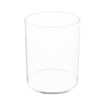 Hexsonhoma Clear Acrylic Pen Holder Round Shape, Desktop Pencil Cup Holder, Countertop Stationery Organizer for Office Desk Accessory
