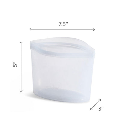 Stasher Premium Silicone Reusable Food Storage Bowl, Clear, Microwave, Sous Vide, Dishwasher, Oven and Freezer Safe, BPA Free, Leak-free, Eco-friendly, 4-Cup Bowl