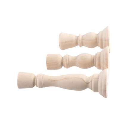 3Pcs Wooden Candle Holders,Unfinished Wood Candlesticks Holders Pillar Taper Candle Stands for Rustic Wedding Party Birthday Home Decoration