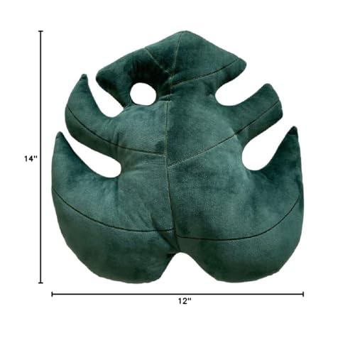 Green Philosophy Co. Monstera Leaf Pillow - Mossy Earth - Large Soft Plant-Shaped Plush Cushion for Couch, Bed, or Reading Nook - Cute & Unique Nature-Inspired Decor Super Soft & Cuddly Throw Pillow