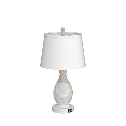 PARTPHONER Table Lamps Set of 2, Bedside Touch Lamp with USB C+A Charging Ports, Side Table Lamp with White Fabric Shade (LED Bulbs Included)