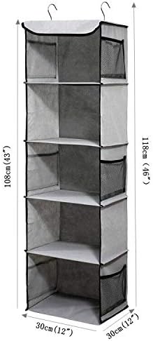 5 Shelves Hanging Closet Organizer, 2 Pack Hanging Storage