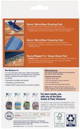 Bona Microfiber Pad 3-Pack includes Dusting, and Deep Cleaning Pad,