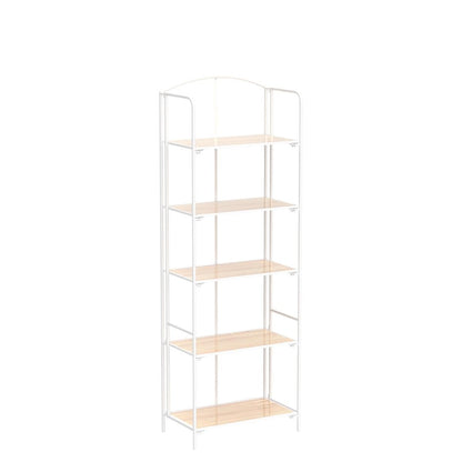Crofy No Assembly Folding Bookshelf for Living Room, 5 Tier White Collapsible Book Shelf for Home Office, Portable Bookcase Storage Organizer