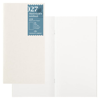 Designphil Traveler's Notebook Refill, Watercolor Paper, 2-Pack, 8.3 x 4.3 inches, 24 Pages
