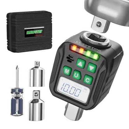 Digital Torque Wrench Adapter Set 1/2" Drive,Electric Wrenches,Snap on Digital Inch Pound Torque Wrench,1/4",3/8" Torque Adapter for Car,Motorcycle & Automotive (12.54-250.8 ft-lb/17-340 Nm)