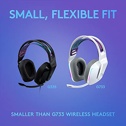 Logitech G335 Wired Gaming Headset, with Flip to Mute Microphone, 3.5mm Audio Jack, Memory Foam Earpads, Lightweight, Compatible with PC, PlayStation, Xbox, Nintendo Switch/Switch 2 - Black