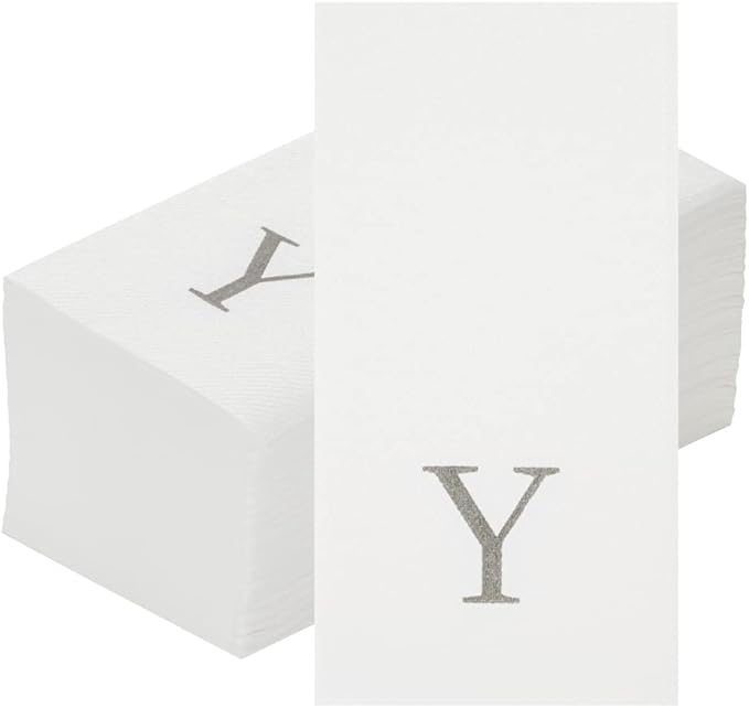 Luxenap 15.8 X 7.9 Inch Linen-Feel Guest Towels, 50 Lettered Hand Towels