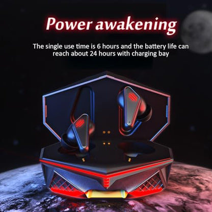 YOVDA Wireless Gaming Earbud, K98 Wireless Gaming Headphone with Charging Case and Built-in Mic, Bluetooth 5.1 Dual Game Music Mode Earbuds Wireless Headphones with 30 Hours Playtime, RGB