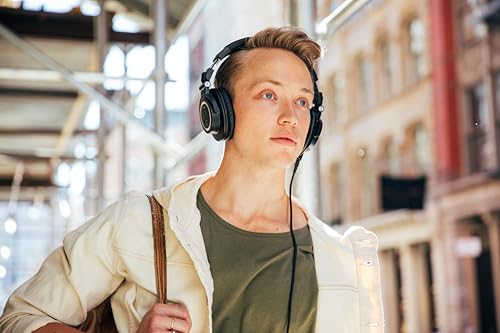 Audio-Technica ATH-M50X Professional Studio Monitor Headphones, Black, Professional Grade, Critically Acclaimed, with Detachable Cable