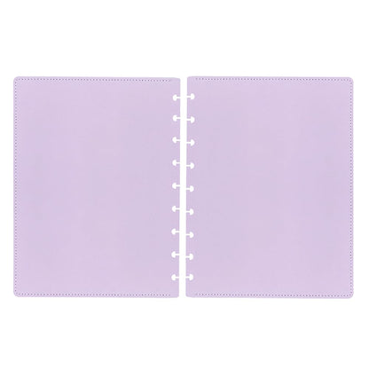 ITSYHPRO Discbound Notebook PU Leather Covers(1 Pair) Medium Discbound Journal(Light Purple,Medium)