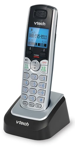 VTech Accessory Handset for DS6151 Series with 2-Line Cordless Phone, Suitable for Small Business or Home, Answering System, Expandable up to 12 Handsets, Intercom, Conference | DS6101 (Black/Silver)