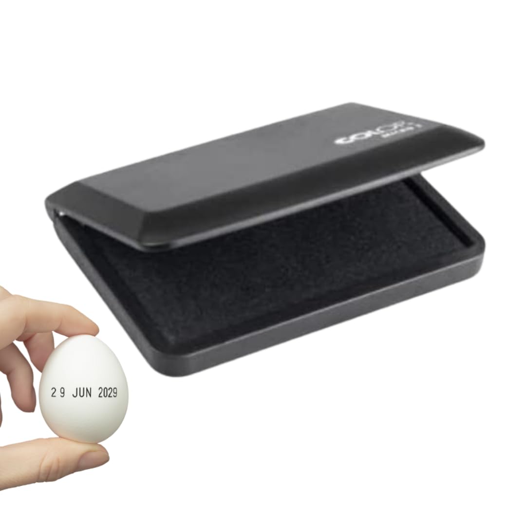 Handy Stamps Micro 1 Ink Pad - with Egg Safe Food Grade Stamp Ink Pad - Pre-Inked and Ready to Use Black Ink Pad Ideal for Marking Eggs | Quality Stamp Pad | 3x4 Inches