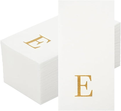 Luxenap 15.8 X 7.9 Inch Linen-Feel Guest Towels, 50 Lettered Hand Towels