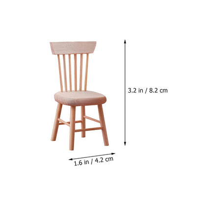 Wooden Dollhouse Chairs Miniature Dollhouse Furniture