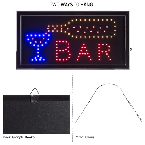 LED Bar Sign - Neon Electric Display Sign with Animation and Energy Efficient LEDs for Homes, Businesses, and Events by Lavish Home