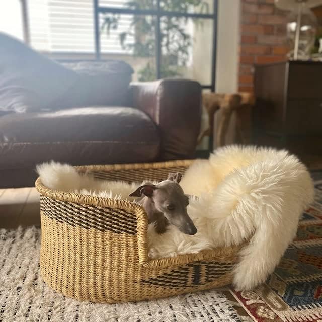 Woven Dog Bed Basket–Gifts for Dogs–Small to XXL Dog Bed–Large Bed for Large Dogs–Elegance and Decorative Bed for Your Dog–Comfortable Dog Bed–Small Dog Bed