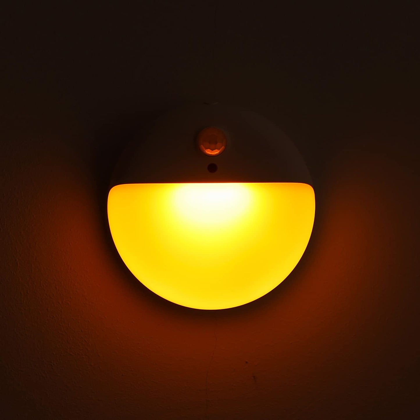YUNLEX 2 Pack Motion Sensor Night Light, 2 Light Sources, 3 Light Modes, Night Light for Stairs, Bathroom, Bedroom, Hallway, Kitchen, Amber