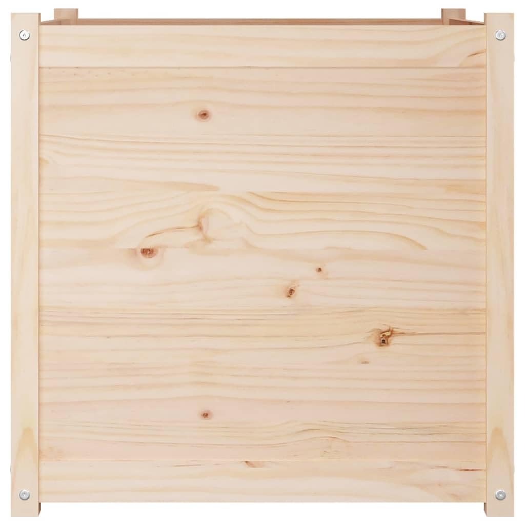 YITHOPI Rustic Solid Pine Garden Planter Box, 27.6 Inch Square Outdoor Wooden Flower Pot for Balcony Herb Vegetable Gardening