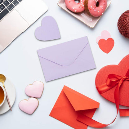 Bubbley 48-Pack Blank Heart Shaped Cutout DIY Greeting Cards for Valentine's Day and Anniversary, Envelopes Included, 3 Colors, 4 x 6 Inches