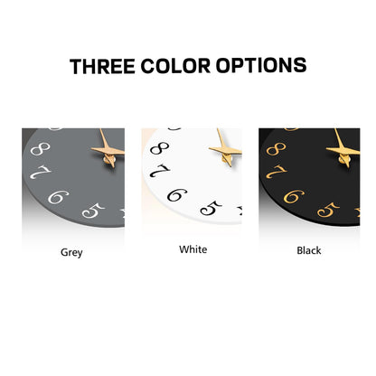 Roymnie Wall Clock 12 Inch, Modern Wall Clocks Battery Operated, Silent Non Ticking Clock Decorative for Living Room, Office, Bedroom, Home, School (Gray)