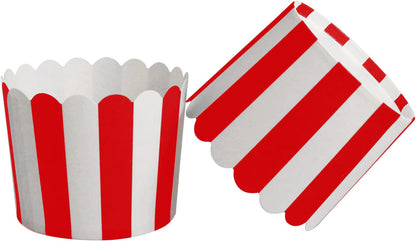 STARUBY 100 Pack Muffin Liners Baking Paper Cups Red and White Stripes Cupcake Liners Elegent Muffins Baking Cups Cupcake Wrappers for Birthday Parties, Weddings, Bottom Dia 2.36 Inch