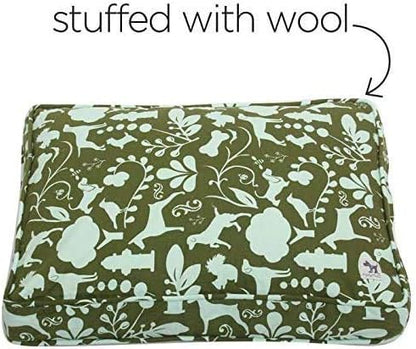 Molly Mutt Sheepy Wool-Filled Crate Pad, GOTS-Certified 100% Organic Cotton Canvas Cover with Soft 100% Natural Wool Insert, Ideal for Dog Bed or Kennel, Amarillo by Morning, 54" x 37" x 2.5"