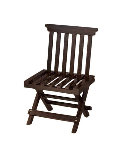 ZHEHUA Walnut Color Bamboo Folding Stool with Backrest 12.5 in