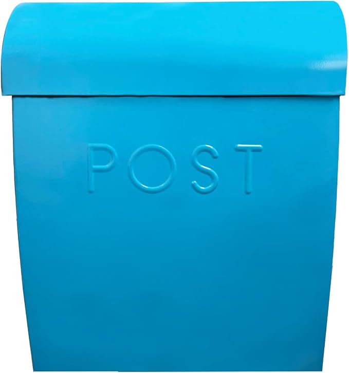 NACH Large Wall Mount Mailbox, 15.07 x 12.44 x 5.39 inches, Blue Mailboxes for Outside Wall Mount, Waterproof - The Sylvia Mailbox