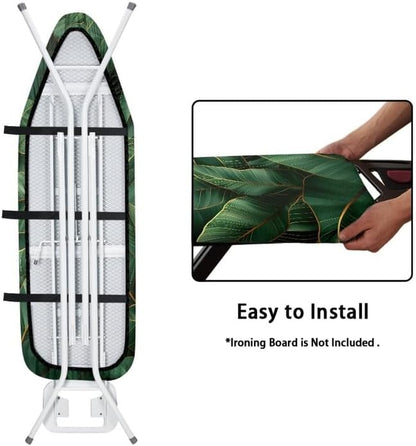 Green Banana Leaves Steam Ironing Board Cover Tropical Plant Leaves Stain