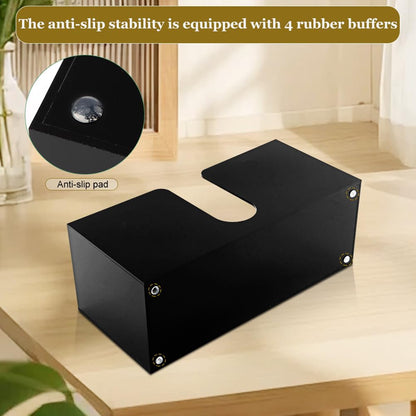Paper Towel Dispenser Countertop, Acrylic Paper Towel Holder, Black Napkin Holder for Kitchen, Countertop Multifold C-Fold, Z-Fold,MultiFold Trifold-Bathroom Kitchen Restaurant