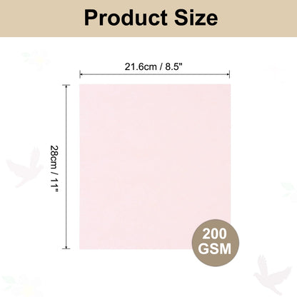 Rebower 25 Sheets Parchment Paper Aged Look Stationery 200GSM Vintage Paper Sheet, [for Certificate, Invitation, Envelope] - 8.5 x 11 Inch/Pink