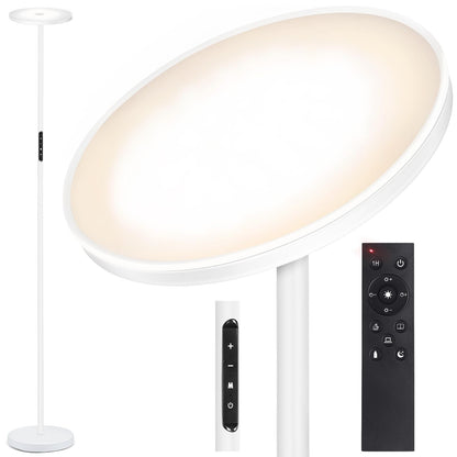 OUTON Floor Lamp, 30W/3000LM LED Modern Torchiere Sky Lamp, Bright Dimmable Standing Tall Lamp with 4 Color Temperatures, Remote Touch Control, 1 Hour Timer for Living Room Bedroom Office, White