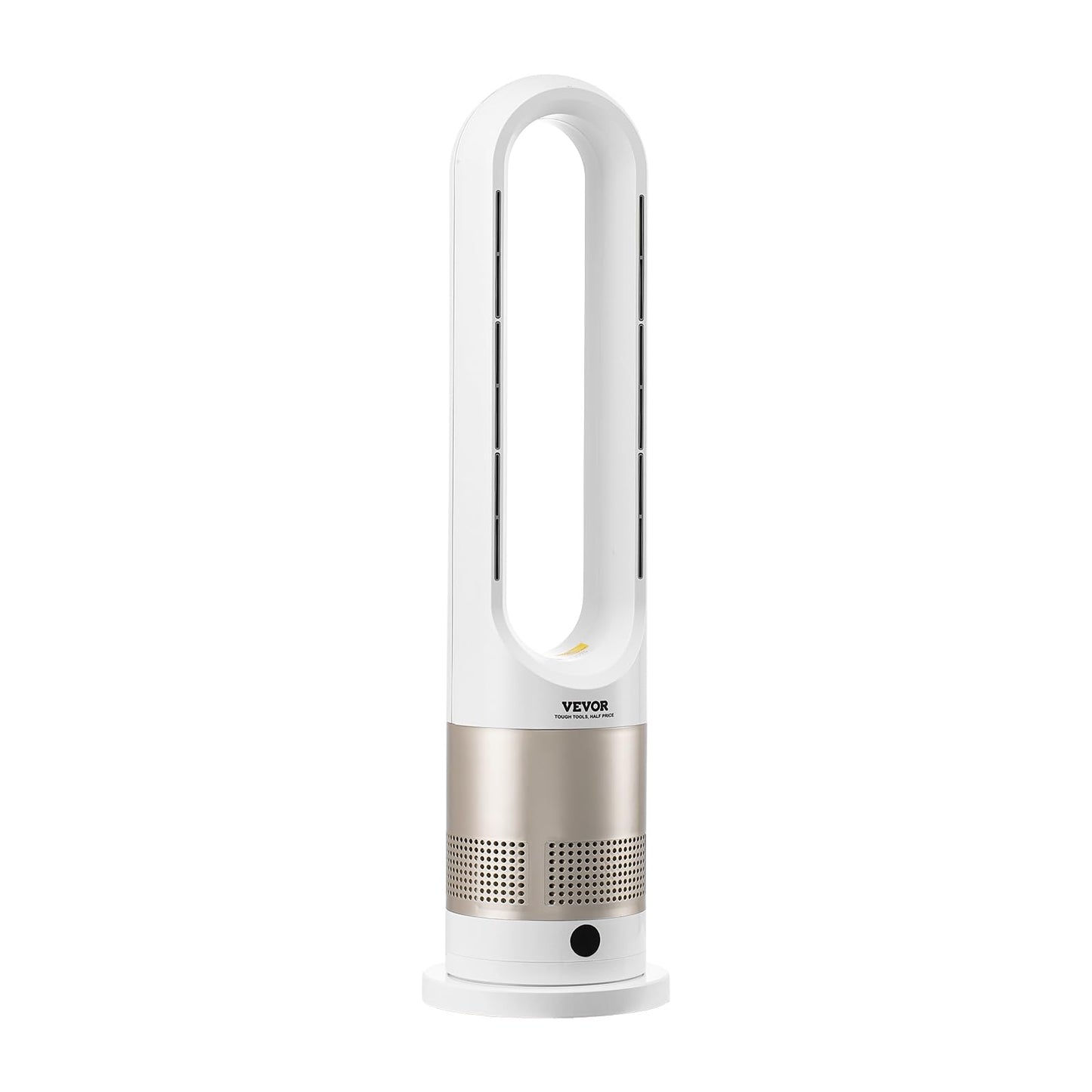 VEVOR Tower Fan Bladeless, 16 ft/s Velocity Quiet Floor Fan that Blows Cold & Heating Air, 80° Oscillating Fans with 8 Speeds, 9H Timer, Standing Fans with Remote Control for Bedroom, Office, Home