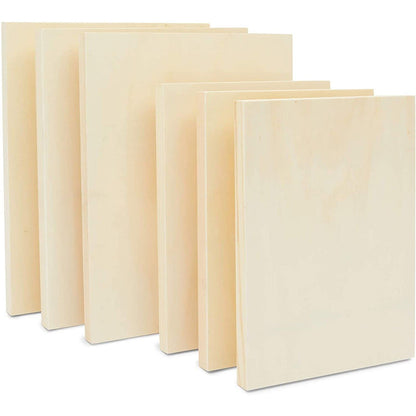 Bright Creations Unfinished Wood Frames for Canvas Paintings - 9 x 12 & 11 x 14 in, 6 Pack, Brown, Traditional - Multi Pack Wood Art Boards for Panel Painting & Wall Decor
