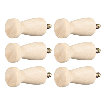 uxcell Wall Hooks Screw-On Solid Wood Hook Coat Hook Shaker Pegs Decorative Wall Mount Hook 22mmx48mm(DxL) No Paint, 6pcs