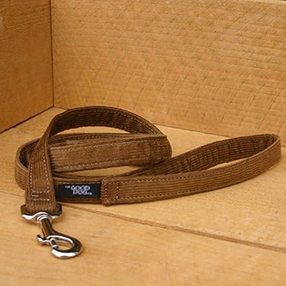 The Good Dog Company Hemp Corduroy Leash - 6 ft (3/4 Inch Width, Bronze)