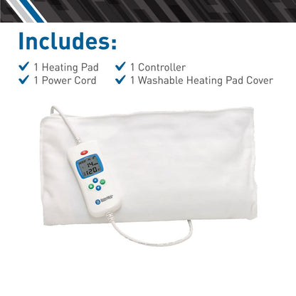 BodyMed Digital Moist Heating Pad with Auto Shut Off Heating Pad for Neck and Shoulders, Back Pain and Muscle Discomfort Relief - 14 x 27 Inch, White