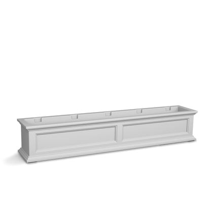 Mayne Fairfield 5ft Window Box, Self Watering Flower Box with Double Wall Design, All Season Fade Resistant Outdoor Window Planter With Steel Mounting Bracket, White