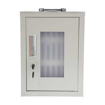 Eapmic Cell Phones Storage Cabinet Clear Cell Phone Locker Box for Pocket Cellphone Holder,Wall-Mounted&Freestanding with a Locked,Can be Carried by Hand for Office Classroom (24 Slots,Steel)