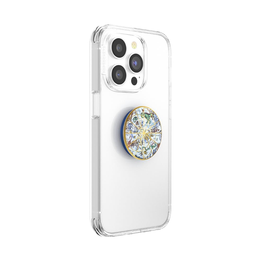 PopSockets Phone Grip for MagSafe with Kickstand, Magnetic Stand, Swappable Top, Secure Hold for iPhone MagSafe Cases, Phone & Tablet Grip - Clear