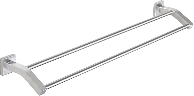 Alise Bath Double Towel Bars Towel Racks for Bathroom,28 Inch Wall Mount Towel Holder Heavy Duty SUS304 Stainless Steel Towel Hanger Towel Rail,Brushed Nickel