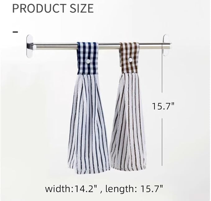2 Pcs Kitchen Cotton Classical Striped Towel/Absorbent Towel/Hanging