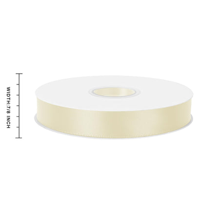 Simplegoal Ivory Double Faced Satin Ribbon 7/8 Inch x 60 Yards Continuous Roll for Gift Wrapping Crafts Bouquet Wedding Decoration