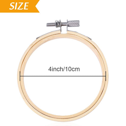 Pllieay 12 Pieces 4 Inch Embroidery Hoops Bamboo Circle Cross Stitch Hoop Ring for Embroidery, Art Craft Handy Sewing and Home Decoration