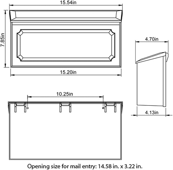 Architectural Mailboxes Windsor Plastic Wall Mount Mailbox, Black, Small | Durable rust-resistant build with weather-resistant outdoor construction.